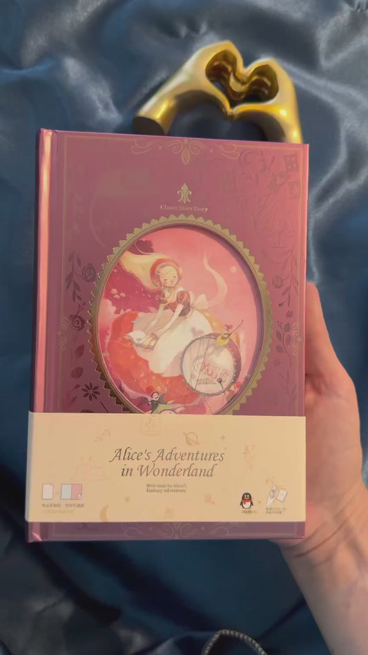 Alice in Wonderland Notebook + 7 Mystery Gifts. Burgundy